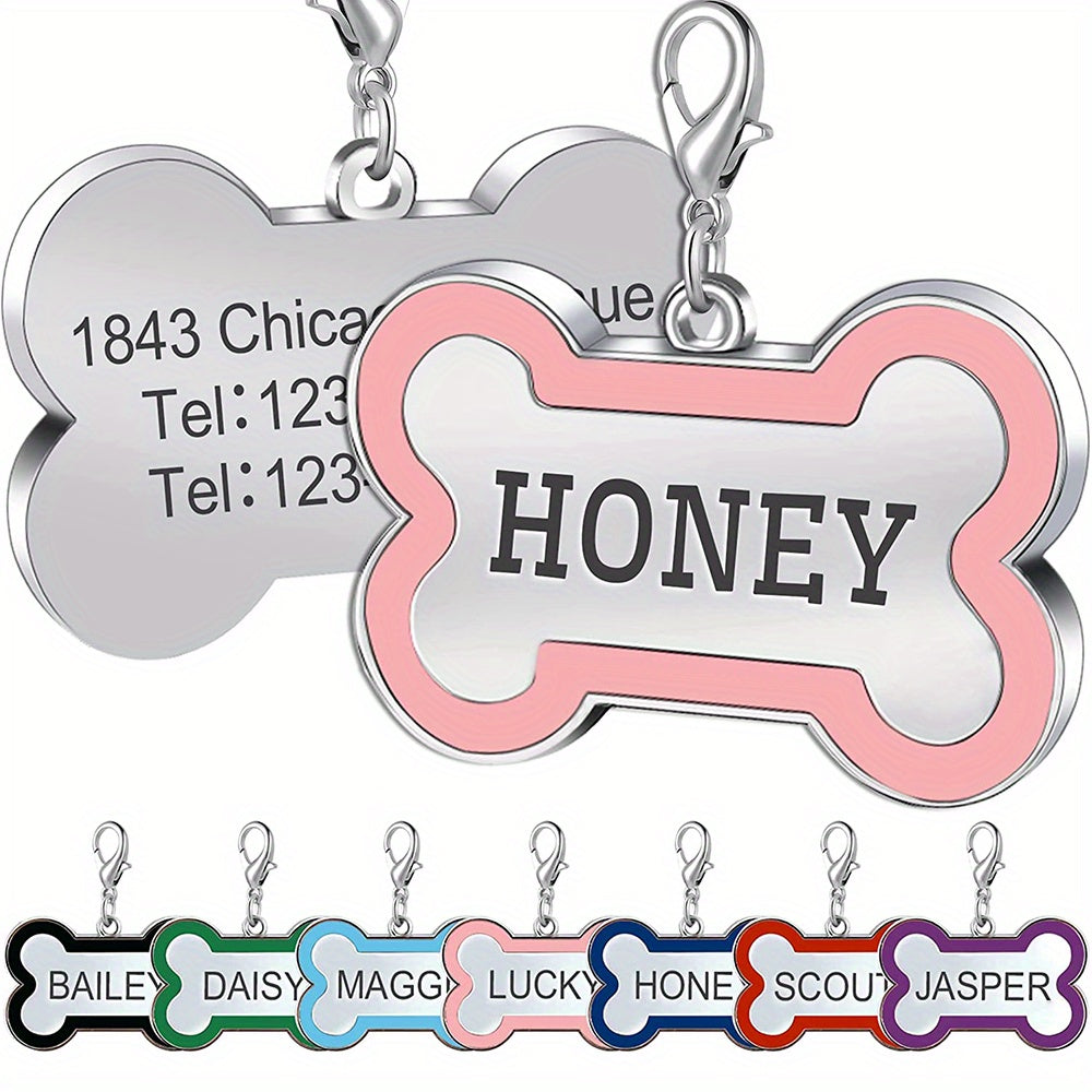 Custom Pet ID Tags - Engraved Both Sides with Your Pet's Name!