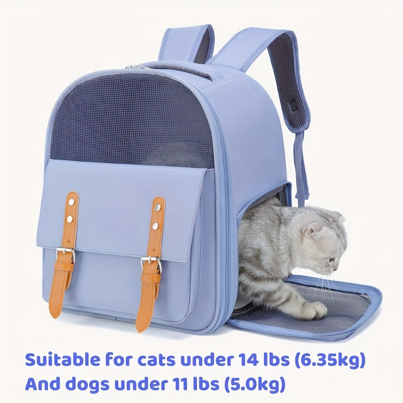 Stylish Pet Backpack Carrier for Cats and Small Dogs – Breathable, Lightweight, and Spacious – Ideal for Travel and Outdoor Adventures