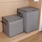 1pc Foldable Woven Storage Bag with Fixed Shoulder Strap, Casual Style, Hand Wash, Zipper Closure, Waterproof Clothes & Quilt Organizer for Moving, Travel - Casual Occasion, Thick