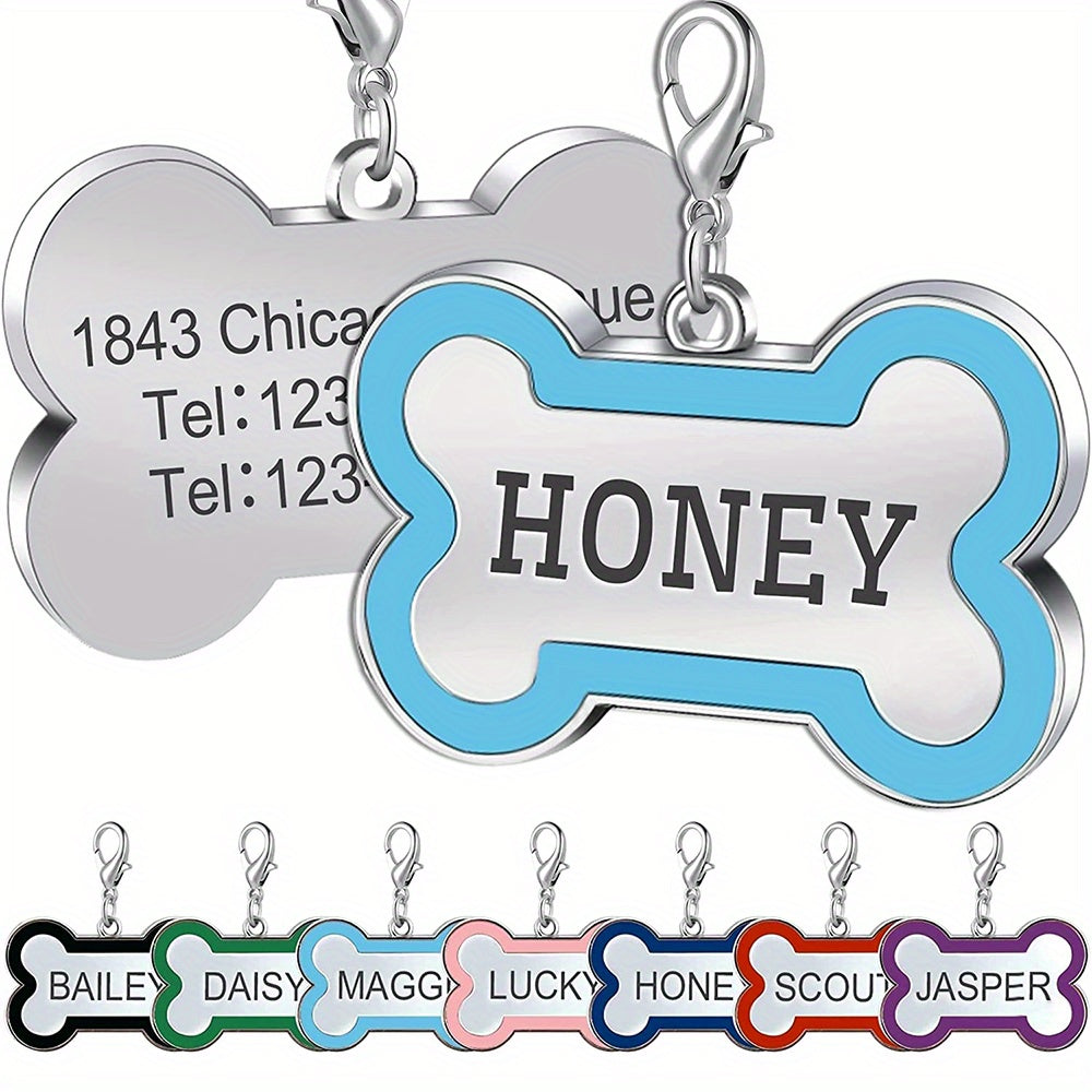 Custom Pet ID Tags - Engraved Both Sides with Your Pet's Name!