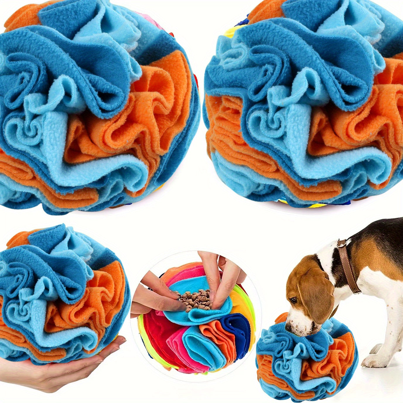 Interactive Snuffle Ball for Dogs, Small Breed Recommended, Durable Fabric, Non-Battery Operated, Pet Play Toy for Foraging and Sniffing