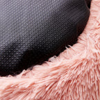 2 in 1 Round Warm Pet Bed House Polyester Cat Bed, Long Plush, Winter, with Sleeping Bag Sofa Cushion for Cat