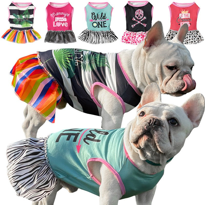Adorable Pet Princess Dress - Breathable Shirts for Dogs and Cats with Letter Printing and Fashionable Skirt Design - Perfect for Pet Owners Who Want Stylish and Comfortable Costumes for Their Furry Friends