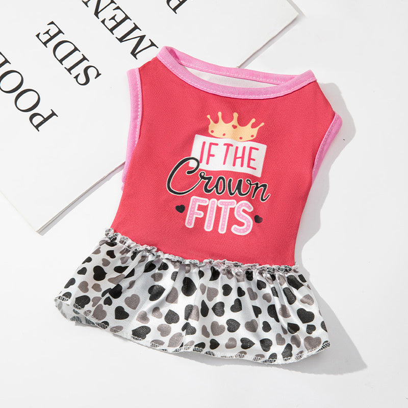 Adorable Pet Princess Dress - Breathable Shirts for Dogs and Cats with Letter Printing and Fashionable Skirt Design - Perfect for Pet Owners Who Want Stylish and Comfortable Costumes for Their Furry Friends