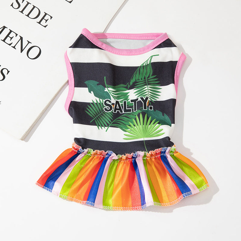 Adorable Pet Princess Dress - Breathable Shirts for Dogs and Cats with Letter Printing and Fashionable Skirt Design - Perfect for Pet Owners Who Want Stylish and Comfortable Costumes for Their Furry Friends