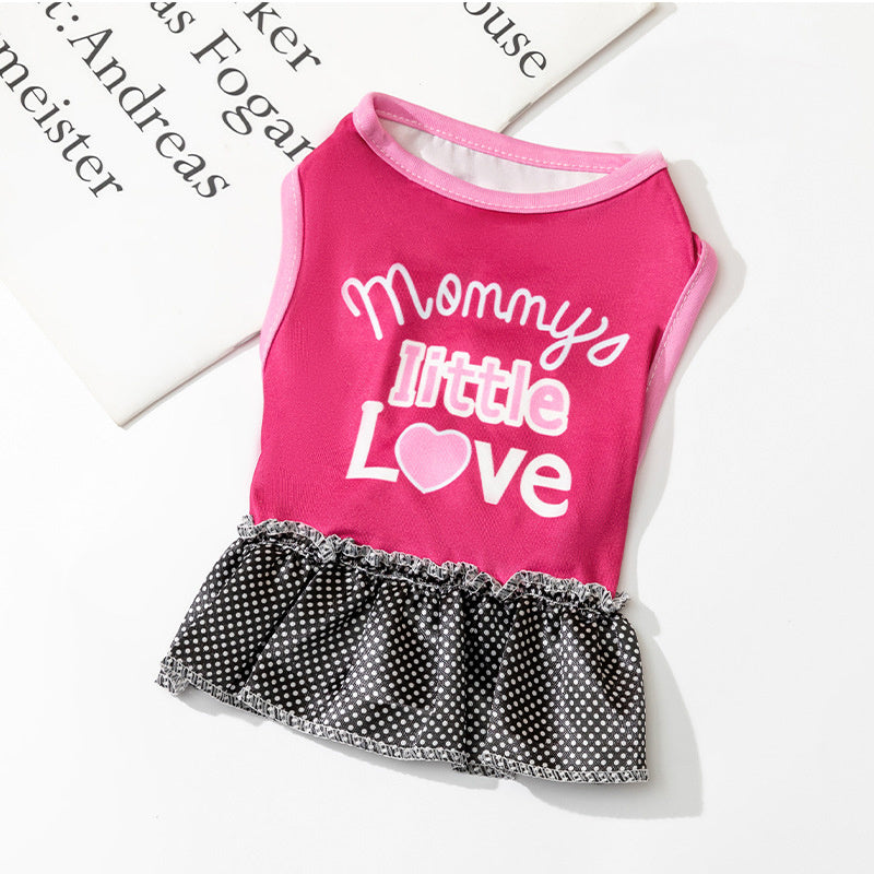 Adorable Pet Princess Dress - Breathable Shirts for Dogs and Cats with Letter Printing and Fashionable Skirt Design - Perfect for Pet Owners Who Want Stylish and Comfortable Costumes for Their Furry Friends