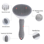 Self-Cleaning Pet Grooming Brush for Dogs & Cats - Easy Hair Removal Comb with Soft Bristles, Durable Plastic Handle in Gray/White/Pink - Ideal for All Breeds, Dog Grooming