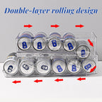 1pc Double Refrigerator Beverage Storage Box, PET Thickened Double Folding Beer Cola Can Shelving, Kitchen Accessories
