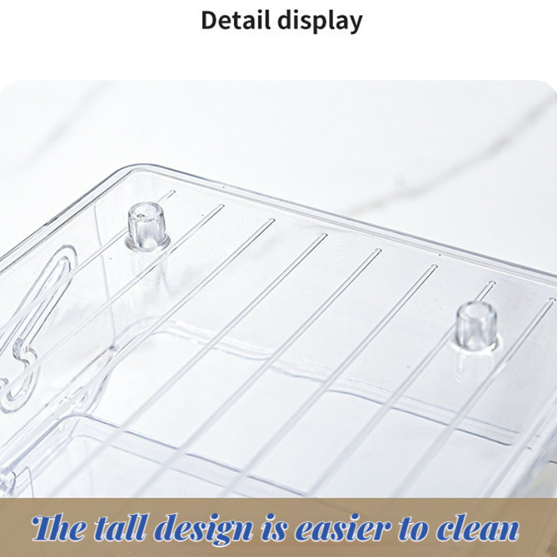 1pc Double Refrigerator Beverage Storage Box, PET Thickened Double Folding Beer Cola Can Shelving, Kitchen Accessories