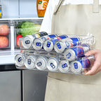 1pc Double Refrigerator Beverage Storage Box, PET Thickened Double Folding Beer Cola Can Shelving, Kitchen Accessories