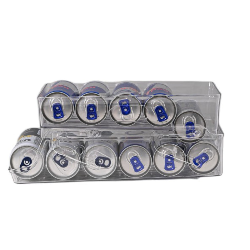 1pc Double Refrigerator Beverage Storage Box, PET Thickened Double Folding Beer Cola Can Shelving, Kitchen Accessories