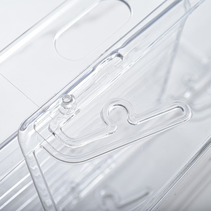 1pc Double Refrigerator Beverage Storage Box, PET Thickened Double Folding Beer Cola Can Shelving, Kitchen Accessories