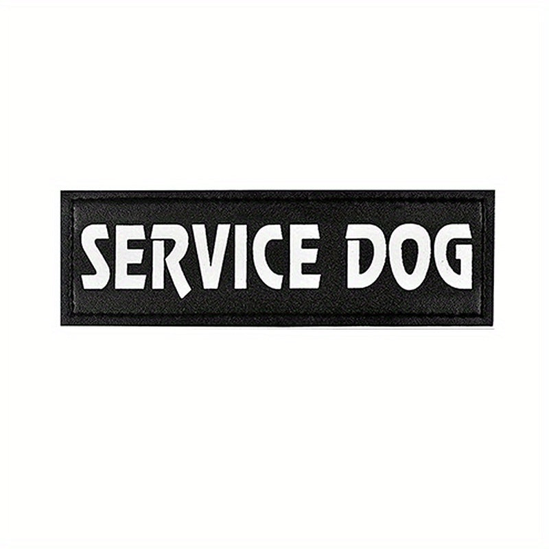 [Service Dog Vest Patch] 1pc PU Leather Service Dog Vest Patch - Dual-Size Hook and Loop Fastener, "DO NOT PET", "IN TRAINING", "EMOTIONAL SUPPORT" Text Options for Pet Harnesses