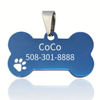 Customized Pet Tag Blue Stainless Steel Custom Dog Tag "I Love My Mom" Collection Dog Id Tag