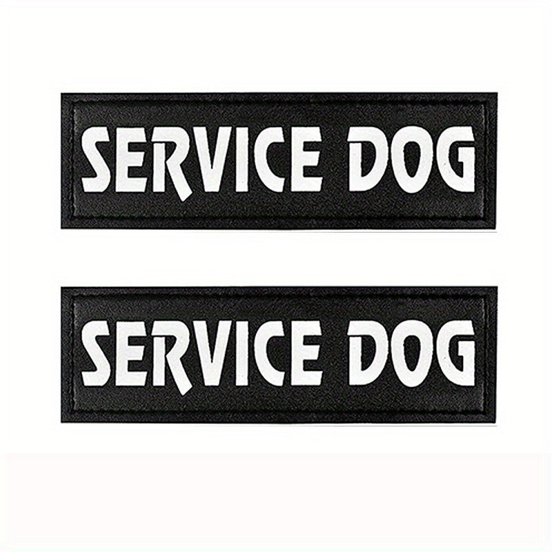 [Service Dog Vest Patch] 1pc PU Leather Service Dog Vest Patch - Dual-Size Hook and Loop Fastener, "DO NOT PET", "IN TRAINING", "EMOTIONAL SUPPORT" Text Options for Pet Harnesses