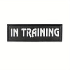 [Service Dog Vest Patch] 1pc PU Leather Service Dog Vest Patch - Dual-Size Hook and Loop Fastener, "DO NOT PET", "IN TRAINING", "EMOTIONAL SUPPORT" Text Options for Pet Harnesses