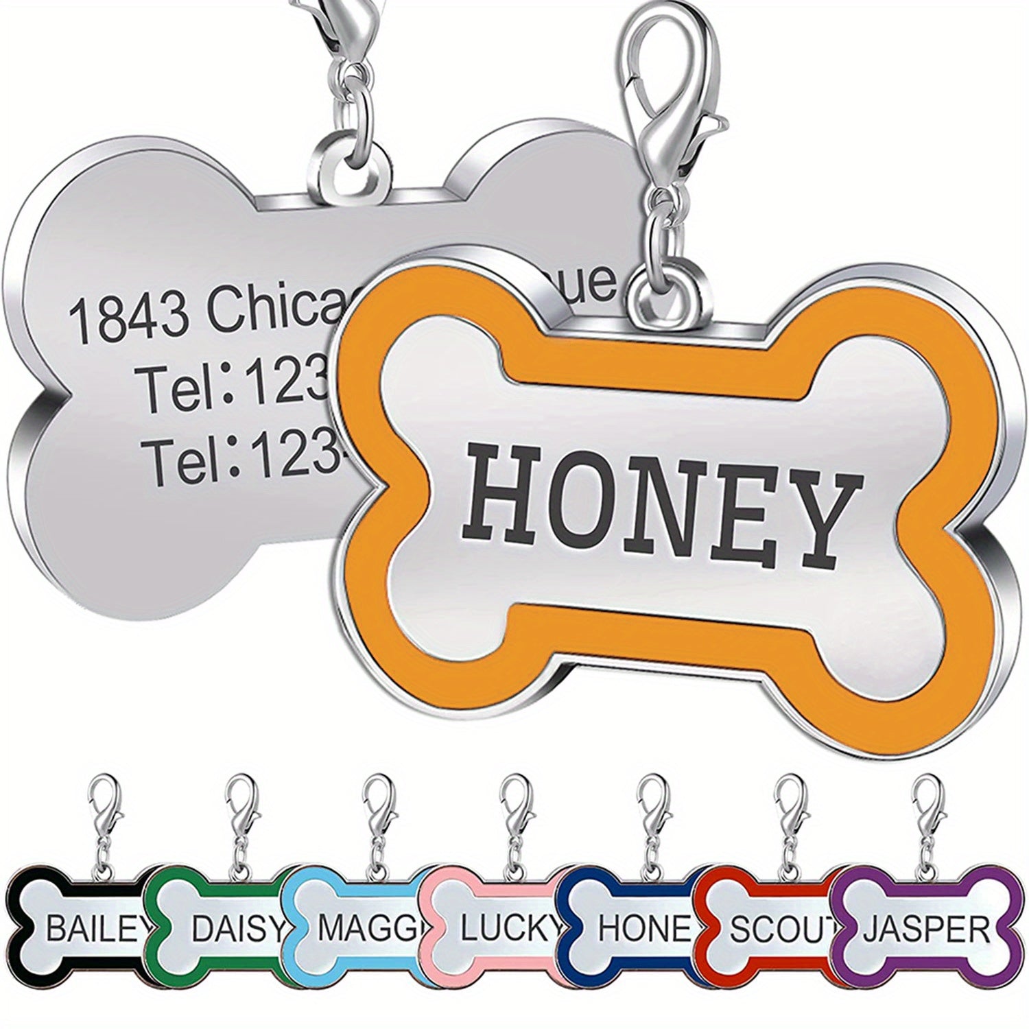Custom Pet ID Tags - Engraved Both Sides with Your Pet's Name!
