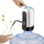 [Sanhao Electric Pump] Sanhao 1pc Electric Water Jug Pump - USB Rechargeable Automatic Drinking Water Dispenser for 3-5 Gallon Bottles - Portable Insert Mount with Built-in Lithium Battery for Camping, Sleek Design, Transpare