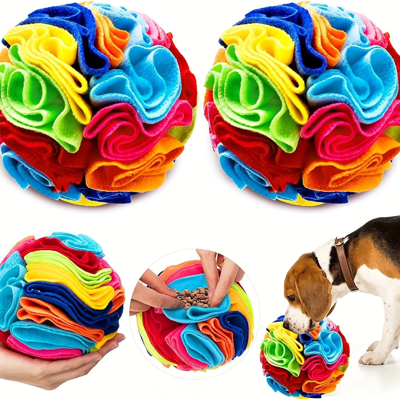 Interactive Snuffle Ball for Dogs, Small Breed Recommended, Durable Fabric, Non-Battery Operated, Pet Play Toy for Foraging and Sniffing