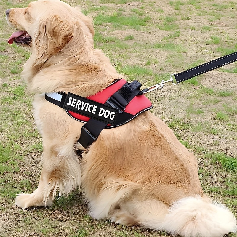 [Service Dog Vest Patch] 1pc PU Leather Service Dog Vest Patch - Dual-Size Hook and Loop Fastener, "DO NOT PET", "IN TRAINING", "EMOTIONAL SUPPORT" Text Options for Pet Harnesses