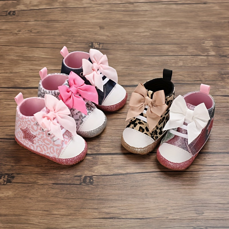 Baby Girl's Fashionable Five-Pointed Star Children's Sports Shoes Soft Sole Non-Slip First Pair Toddler Shoes