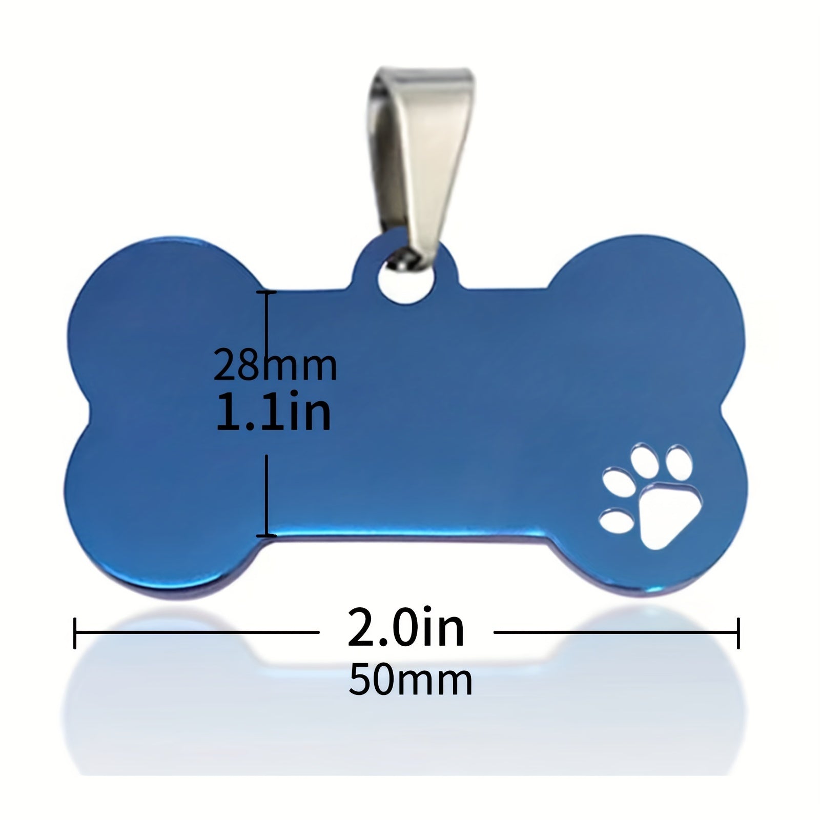 Customized Pet Tag Blue Stainless Steel Custom Dog Tag "I Love My Mom" Collection Dog Id Tag