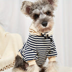 Stay Cozy & Stylish Year-Round: Winter-Warm Knit Striped Hoodie for Small Breeds - Easy-Wear Pullover Pet Coat