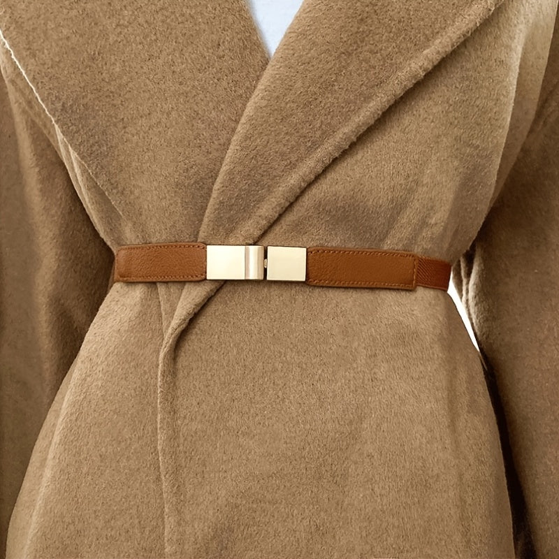 Elastic Waist Cincher Belt - Stylish Black & Golden Design, Versatile Corset for Dresses & Coats, Perfect for Casual & Formal Occasions, Everyday Fashion Accessory|Vintage Style Belt|Elastic Cincher Belt
