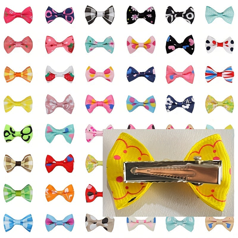 20pcs Adorable Pet Hair Clips - Bowknots, Colors & Varieties for Dogs & Cats!.