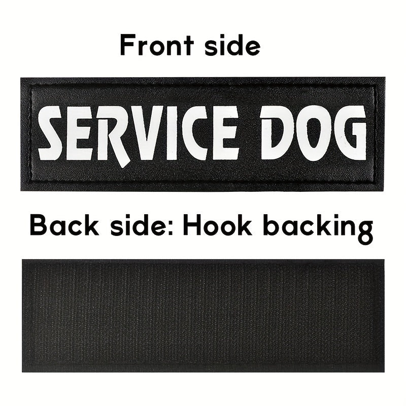 [Service Dog Vest Patch] 1pc PU Leather Service Dog Vest Patch - Dual-Size Hook and Loop Fastener, "DO NOT PET", "IN TRAINING", "EMOTIONAL SUPPORT" Text Options for Pet Harnesses