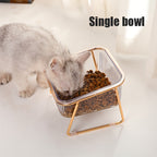 Transparent Double Cat Bowl With Vertical Design For Easy Feeding And Hydration - Ideal Pet Supplies For Cats