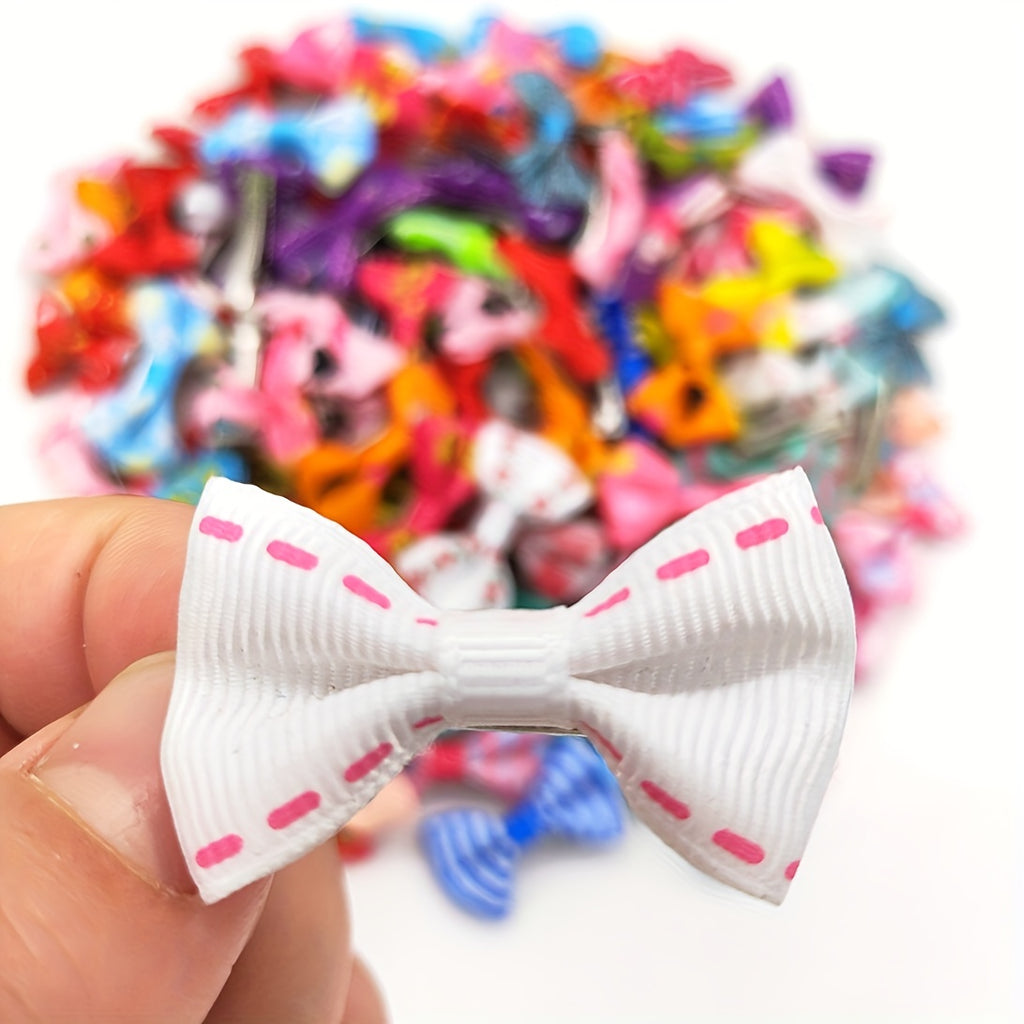 20pcs Adorable Pet Hair Clips - Bowknots, Colors & Varieties for Dogs & Cats!.