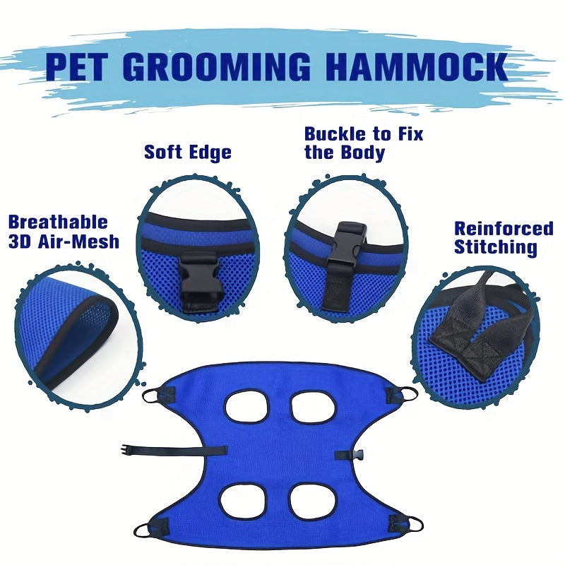 For Dogs & Cats, Hammock Harness Pet Grooming Sling, Restraint Bag for Bathing, Trimming, Nail Clipping