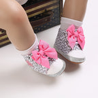 Baby Girl's Fashionable Five-Pointed Star Children's Sports Shoes Soft Sole Non-Slip First Pair Toddler Shoes