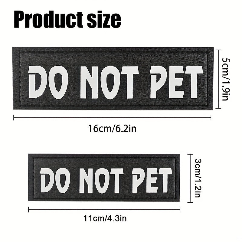 [Service Dog Vest Patch] 1pc PU Leather Service Dog Vest Patch - Dual-Size Hook and Loop Fastener, "DO NOT PET", "IN TRAINING", "EMOTIONAL SUPPORT" Text Options for Pet Harnesses