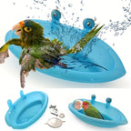 Pet Cage Hanging Bird Bath with Mirror - Perfect for Parrots and Parakeets to Stay Clean and Entertained