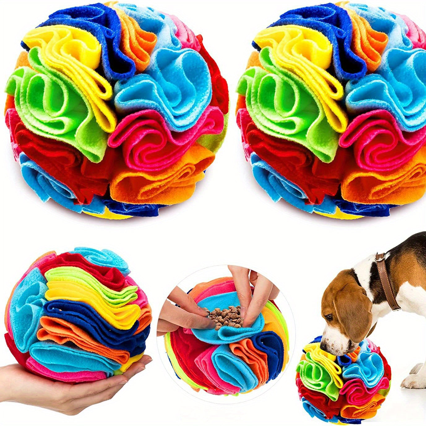 Interactive Snuffle Ball for Dogs, Small Breed Recommended, Durable Fabric, Non-Battery Operated, Pet Play Toy for Foraging and Sniffing