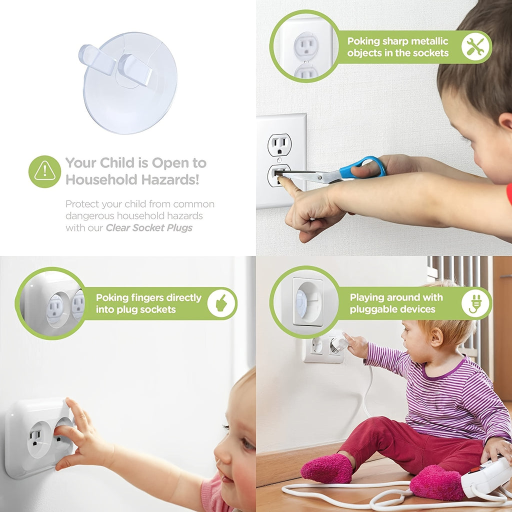 [Safety Outlet Covers] 10pcs Baby Proofing Safety Outlet Covers | Child Secure Electric Plug Protectors, Hidden Handle Square Socket Covers, For Kids Toddler Protection, Christmas, Halloween, Thanksgiving Day Gift