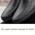 [CLOHOO, Leather Business Shoes] CLOHOO Men's Slip-On Business Casual Shoes | Breathable Second-Layer Leather Upper, Comfortable PU Lining & Rubber Sole, All-Season Versatile for Office, Travel & Vacation - Black, Refined App
