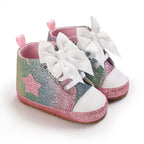 Baby Girl's Fashionable Five-Pointed Star Children's Sports Shoes Soft Sole Non-Slip First Pair Toddler Shoes