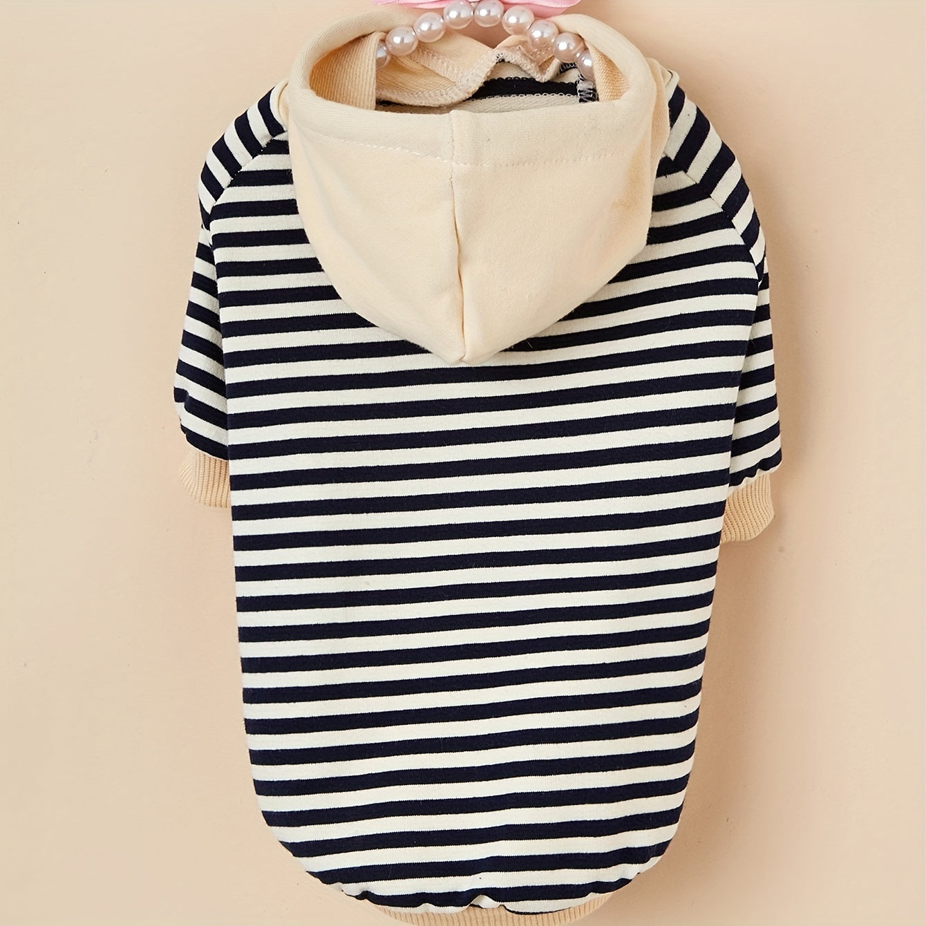 Stay Cozy & Stylish Year-Round: Winter-Warm Knit Striped Hoodie for Small Breeds - Easy-Wear Pullover Pet Coat