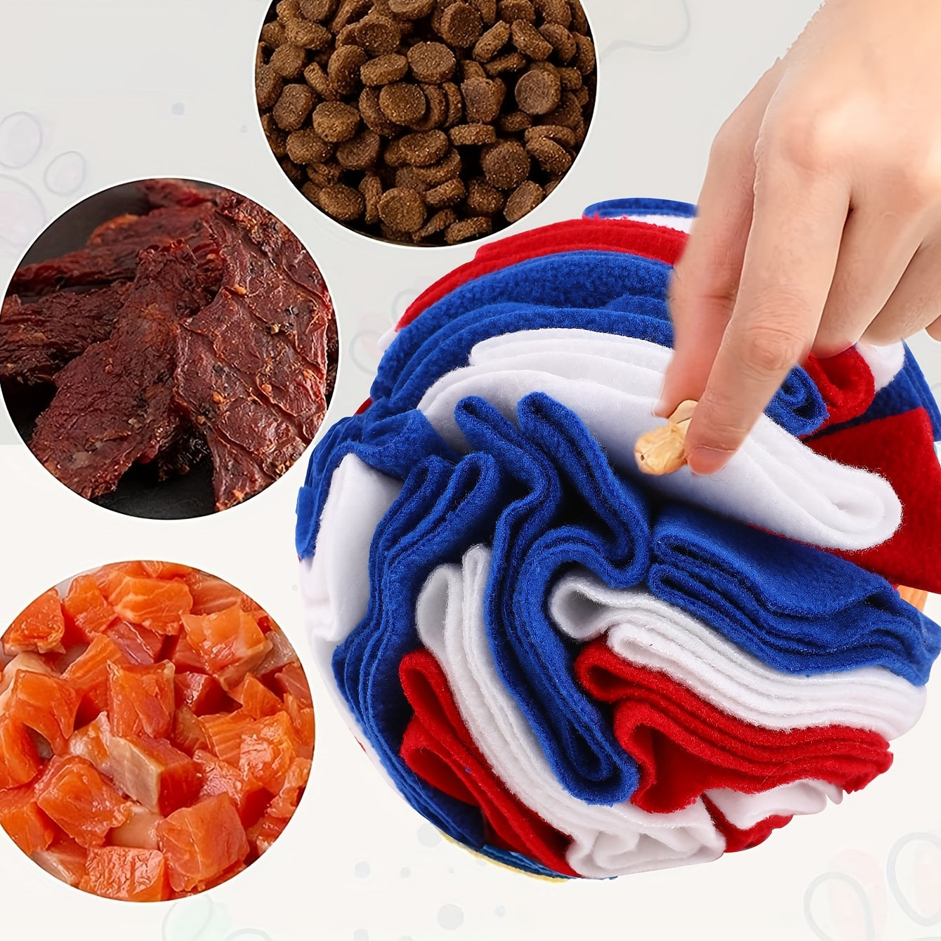 Interactive Snuffle Ball for Dogs, Small Breed Recommended, Durable Fabric, Non-Battery Operated, Pet Play Toy for Foraging and Sniffing