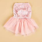 Sparkle and Shine: 1pc Pet Sleeveless Sequin Bow Mesh Dress for Your Furry Friend's Special Occasion!