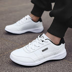 [Lightweight Running Shoes] VanWeir Men's Lightweight Running Shoes | Navy Blue & White, Stability Lace-Up Sneakers with MD/TPR Sole, Breathable Fabric Lining for Outdoor Sports, Hiking & Casual Wear