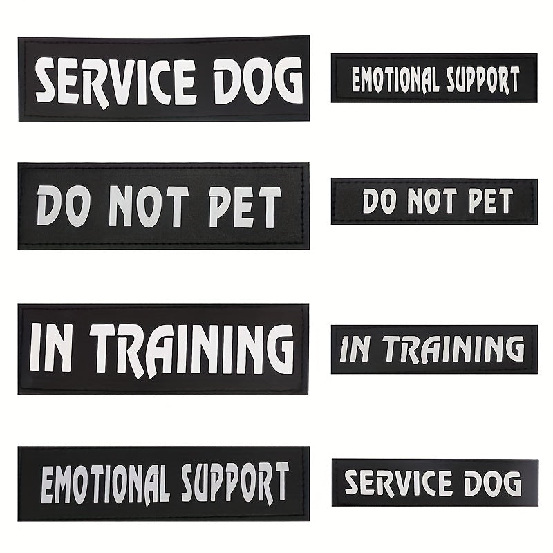 [Service Dog Vest Patch] 1pc PU Leather Service Dog Vest Patch - Dual-Size Hook and Loop Fastener, "DO NOT PET", "IN TRAINING", "EMOTIONAL SUPPORT" Text Options for Pet Harnesses