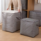 1pc Foldable Woven Storage Bag with Fixed Shoulder Strap, Casual Style, Hand Wash, Zipper Closure, Waterproof Clothes & Quilt Organizer for Moving, Travel - Casual Occasion, Thick