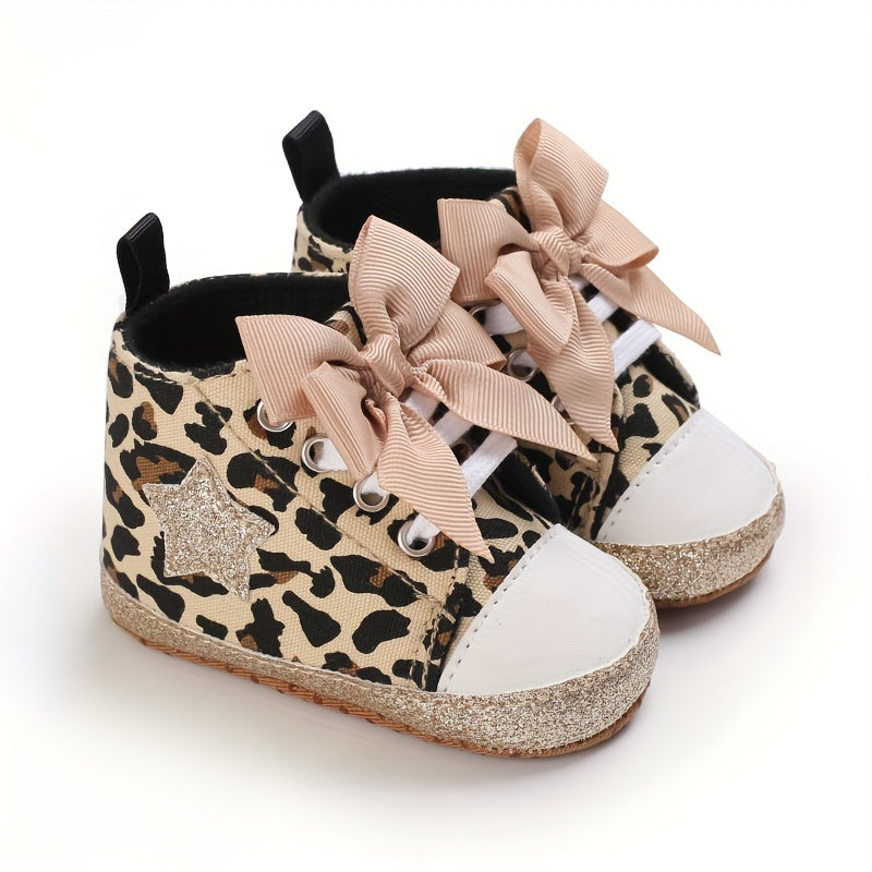 Baby Girl's Fashionable Five-Pointed Star Children's Sports Shoes Soft Sole Non-Slip First Pair Toddler Shoes