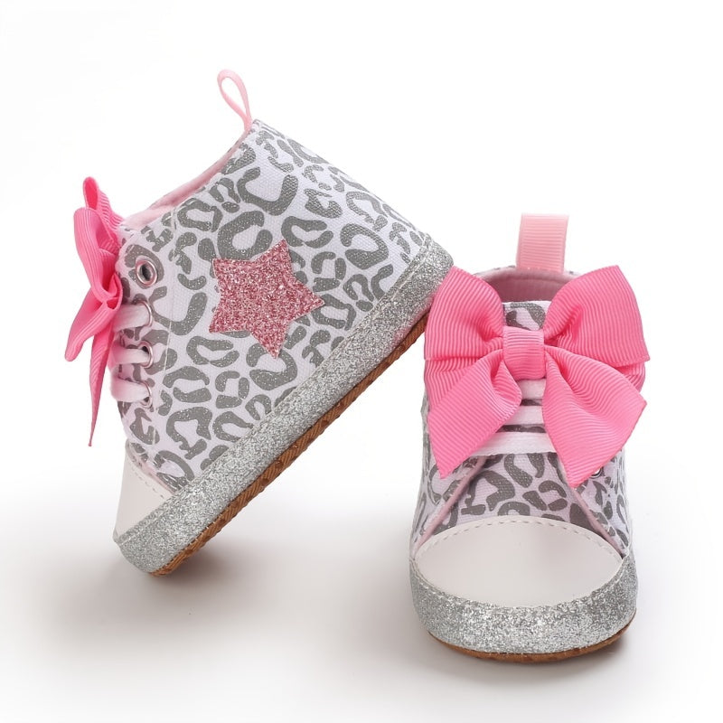 Baby Girl's Fashionable Five-Pointed Star Children's Sports Shoes Soft Sole Non-Slip First Pair Toddler Shoes