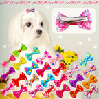 20pcs Adorable Pet Hair Clips - Bowknots, Colors & Varieties for Dogs & Cats!.