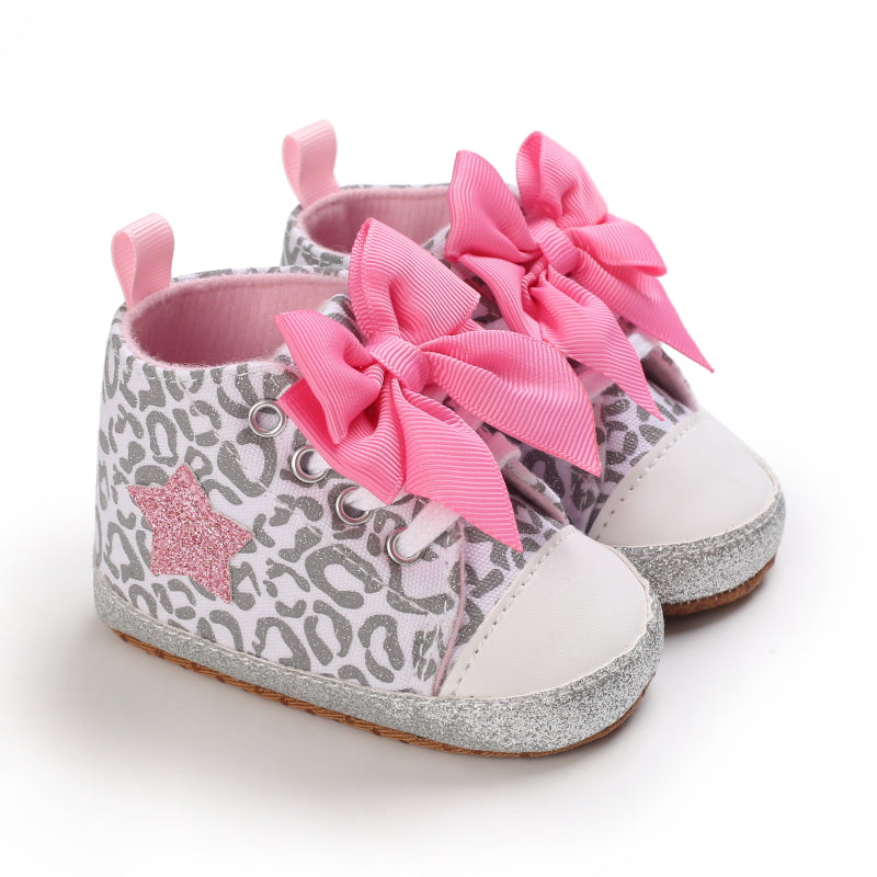 Baby Girl's Fashionable Five-Pointed Star Children's Sports Shoes Soft Sole Non-Slip First Pair Toddler Shoes